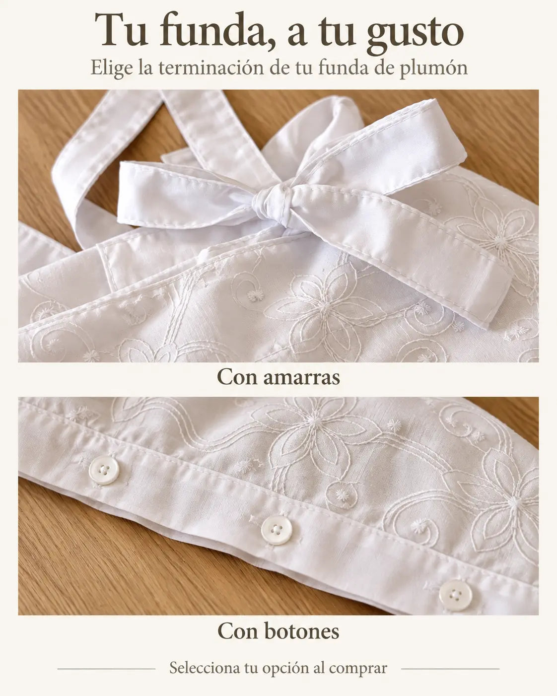 Funda de Plumón Doble Faz — Blanco Bordado