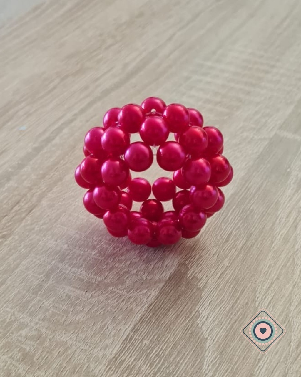Porta Servilletas Erizo en Perlas Rojas