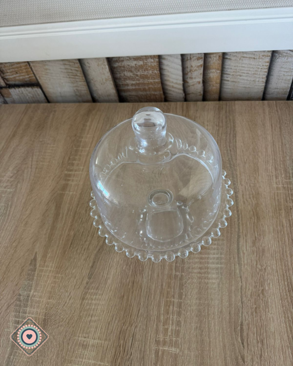 Tortero de vidrio con tapa 20cm de diámetro