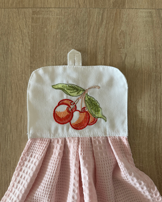 Kit de Toalla colgante seca manos y paño de cocina Guinda