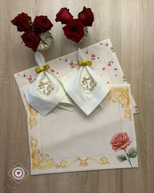 Kit de Mesa Puesta Bella con servilletas bordadas