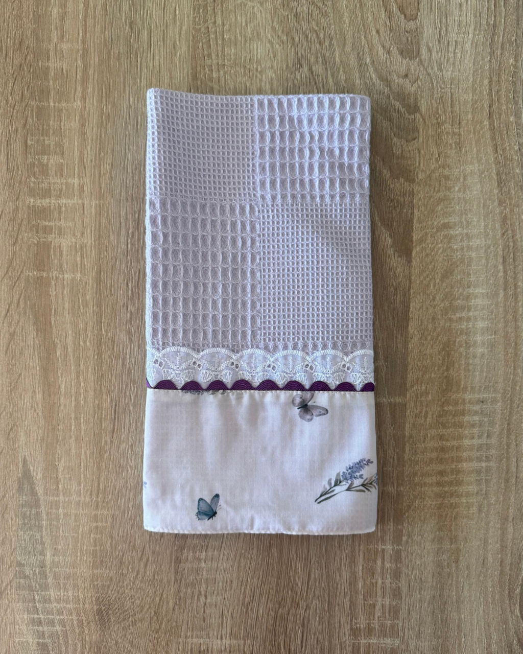 Kit de Toalla colgante seca manos y paño de cocina Lavanda