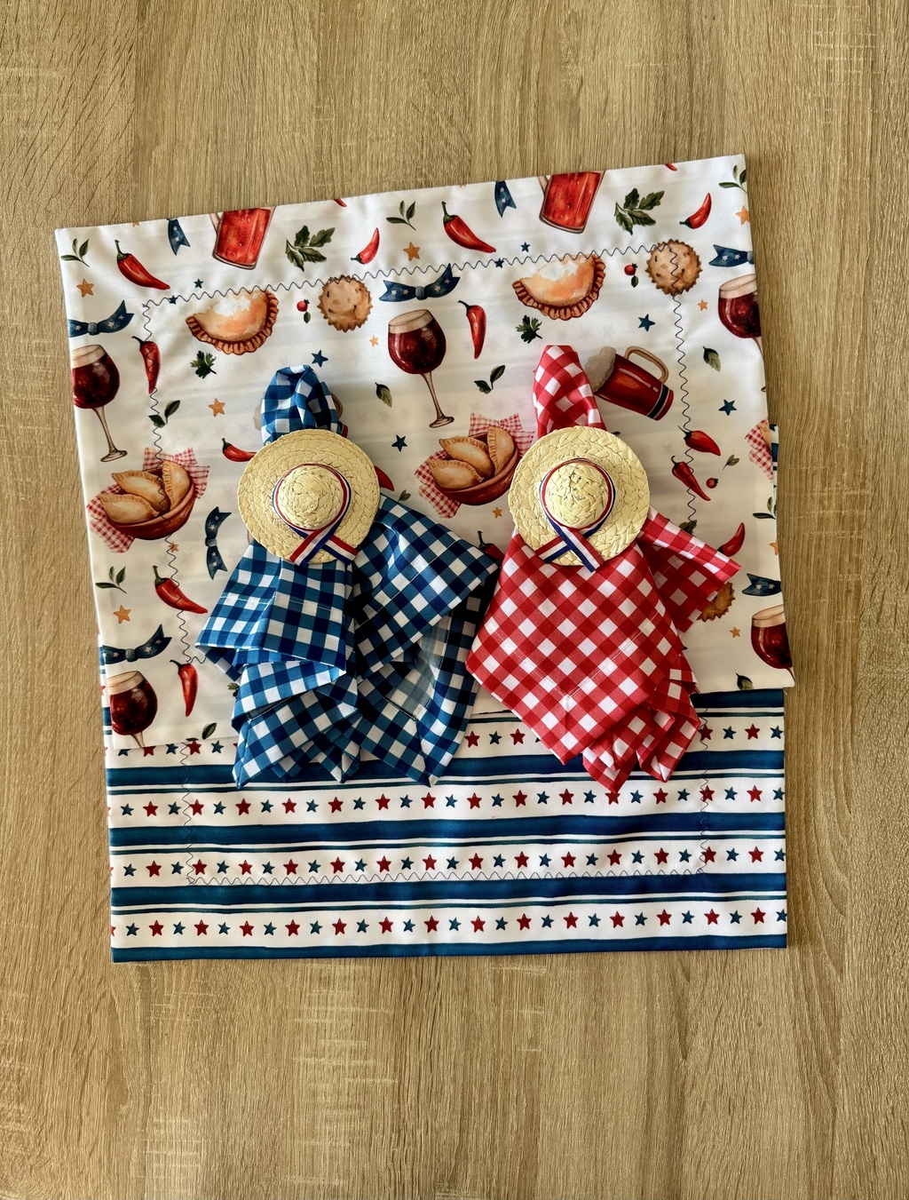 Kit de Mesa Sabor Chileno con serv. picnic y ps chupalla