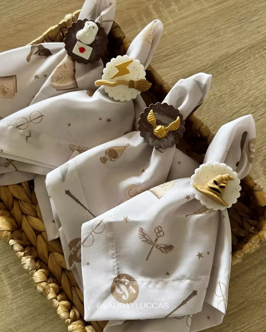 Set de 4 Porta servilletas en porcelana fría Mundo Mágico Harry Potter