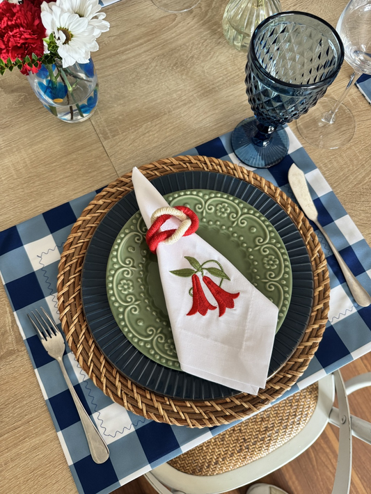 Kit de Mesa Picnic Azul con Servilletas Copihue
