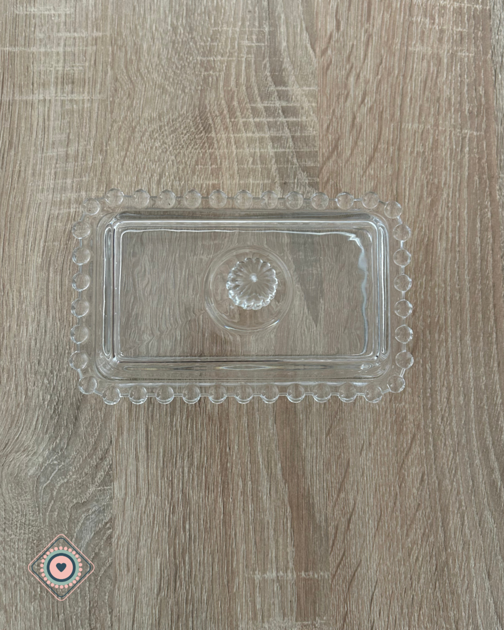 Mantequillera Transparente Colección Cristal Perlas