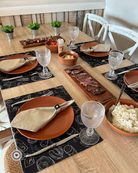 Individual de tela doble faz impermeable BBQ