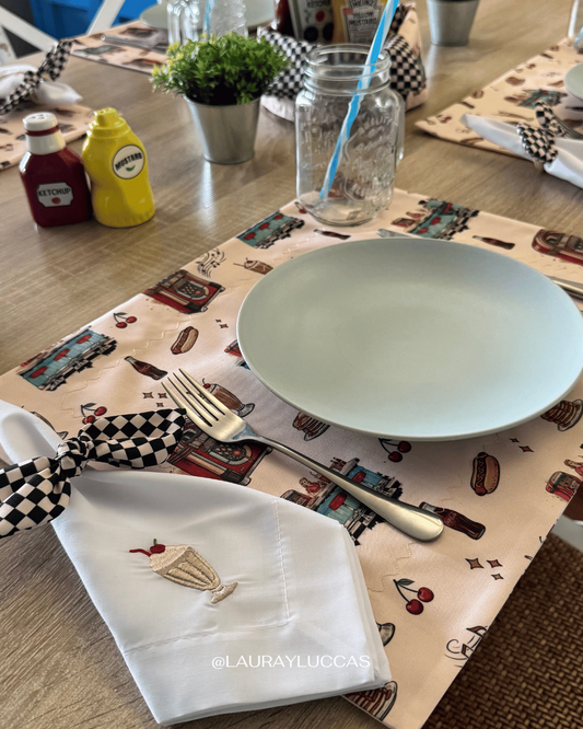 Kit 4 Servilletas bordadas American Diner