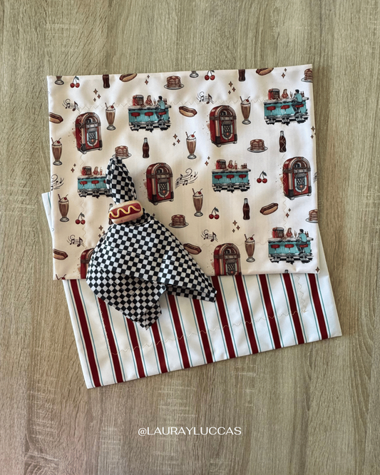 Servilleta de Tela Estampada Cuadros American Diner