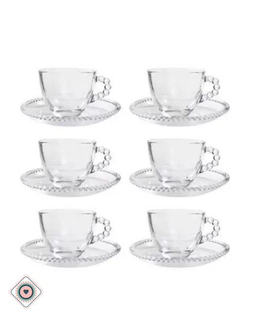 Set Tazas de té transparentes Pearl 250ml