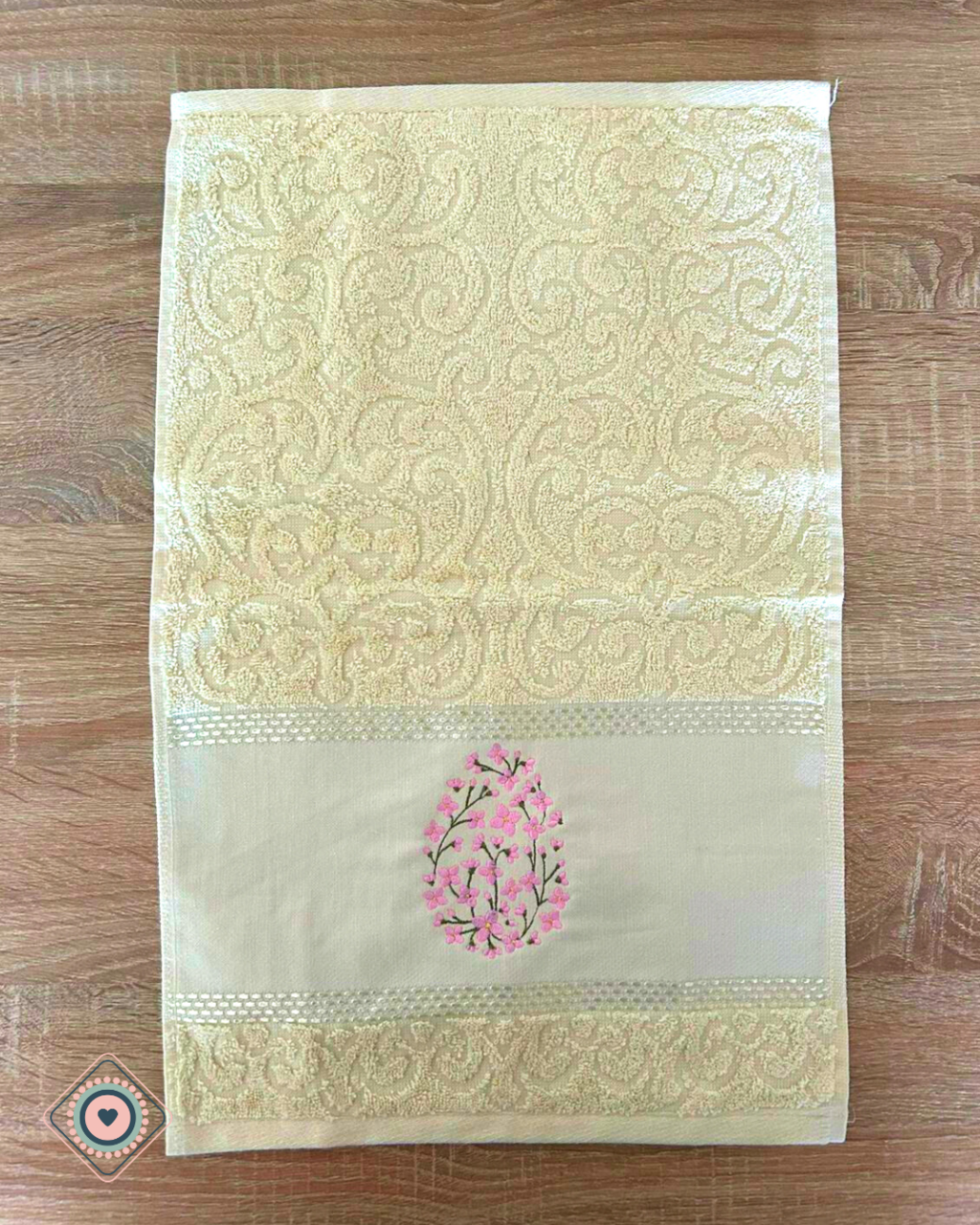 Porta rollo papel higiénico bordado Huevo Floral