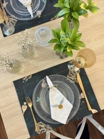 Kit de Mesa Slytherin Harry Potter (servilletas bordadas)