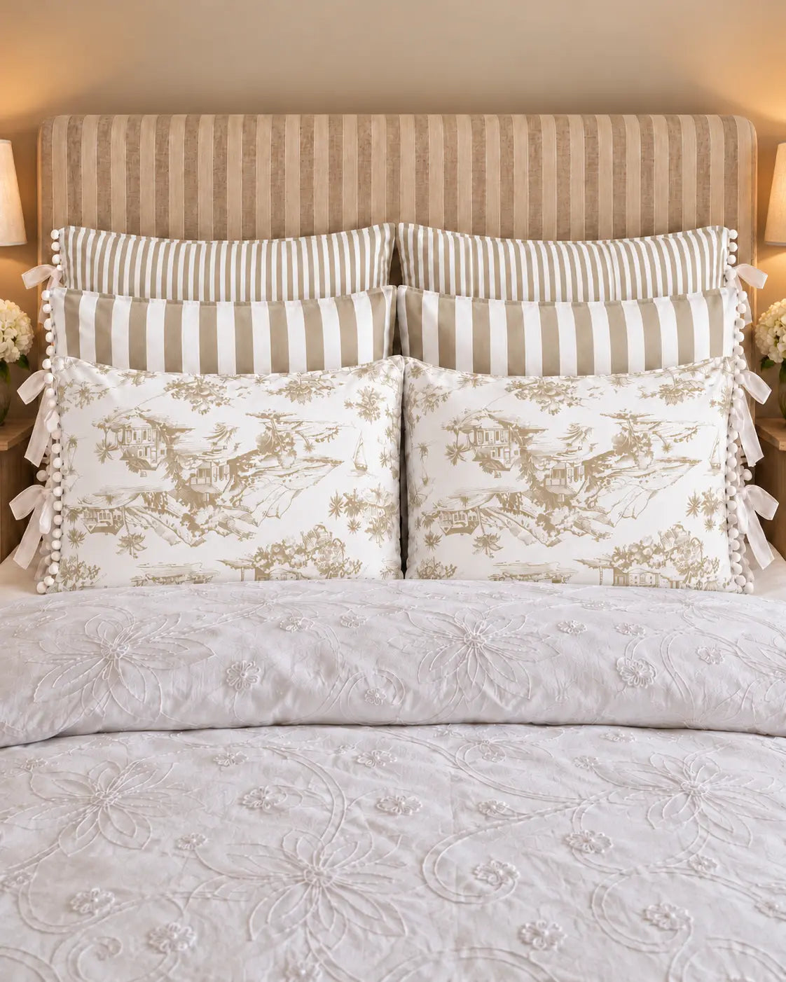 Composición de Almohadas · Herencia Beige
