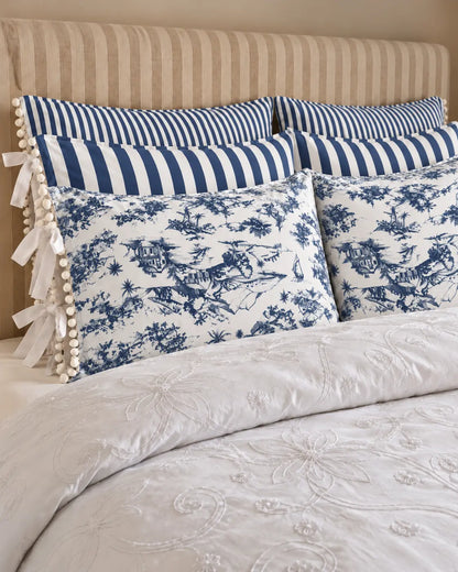 Funda de Almohada · Rayas Anchas Azul Provenzal