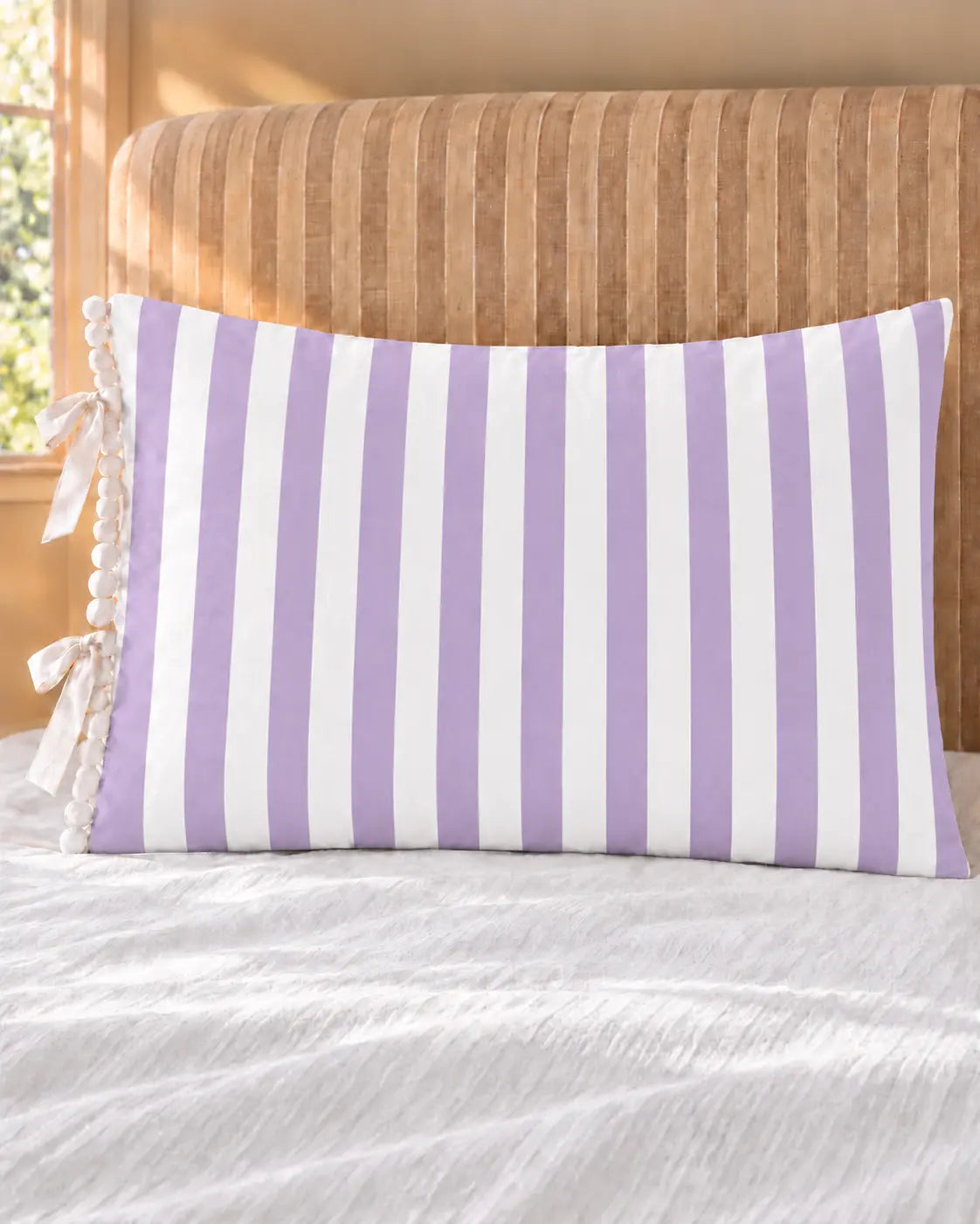 Funda de Almohada · Rayas Anchas Lavanda