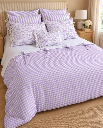 Funda de Almohada · Rayas Anchas Lavanda