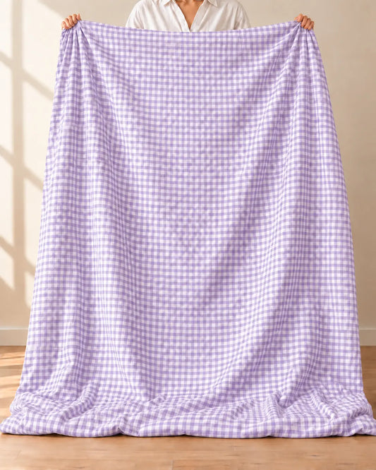 Funda de Plumón Doble Faz — Vichy Lavanda