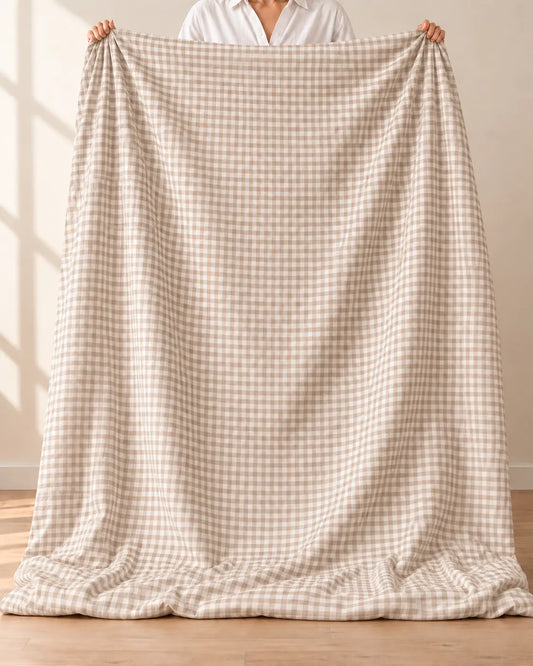Funda de Plumón Doble Faz — Vichy Beige