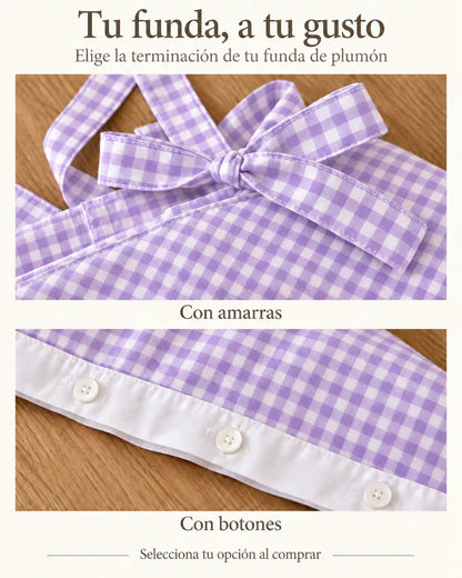 Funda de Plumón Doble Faz — Vichy Lavanda