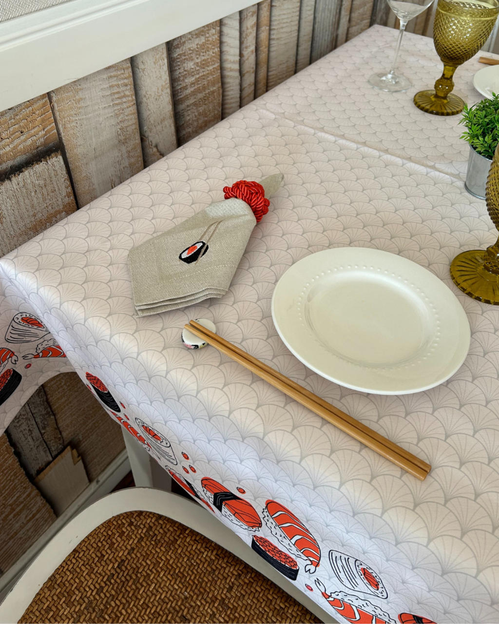 Mantel Rectangular Impermeable Japan Food