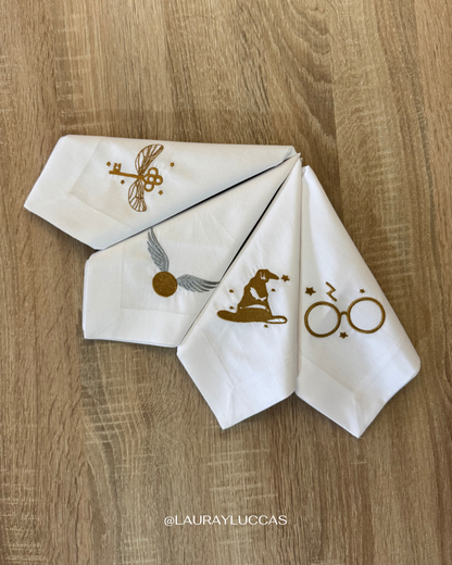 Servilleta de Tela Bordada Lentes Harry Potter