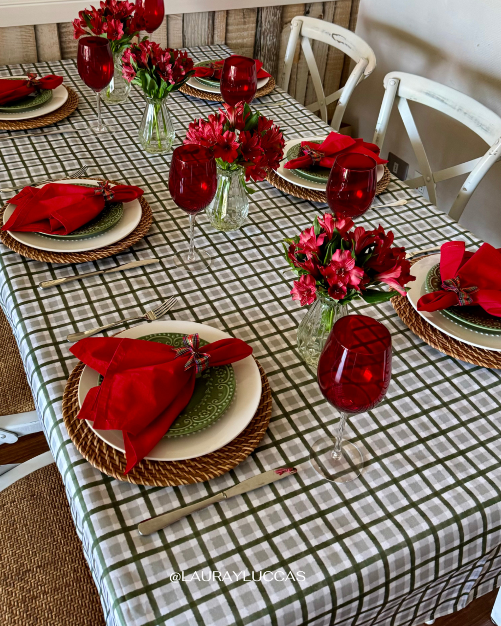 Mantel Rectangular Cuadrille Verde Berries