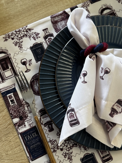 Servilleta de Tela Estampada Pub Inglés