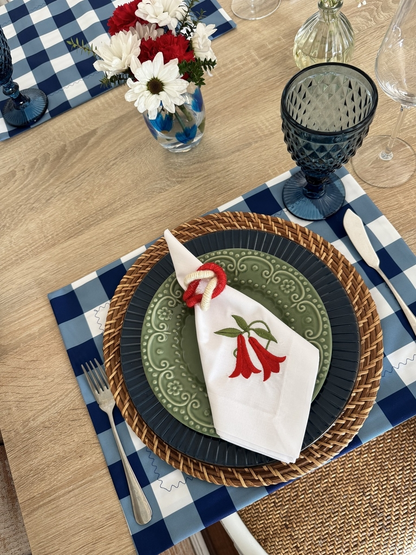 Set familia - 4 individuales doble faz Picnic Azul