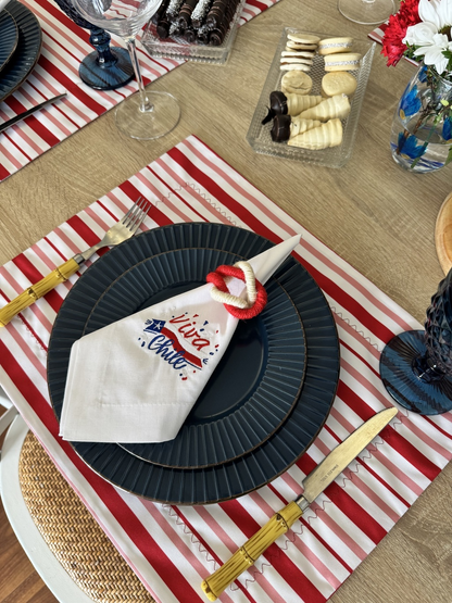 Kit de Mesa Picnic Rojo con Servilletas Viva Chile