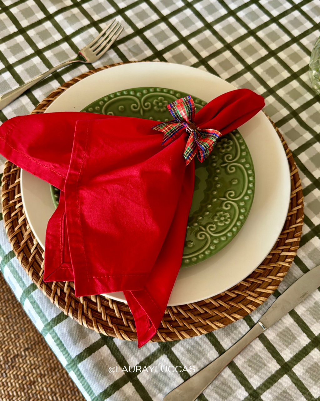 Mantel Rectangular Cuadrille Verde Berries