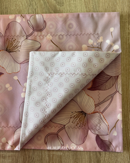 Set familia - 4 individuales doble faz Flor de cerezo