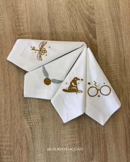 Kit de Servilletas de Tela Bordadas Harry Potter