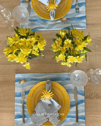 Kit de Mesa Puesta Sol de Mayo con servilleta estampada