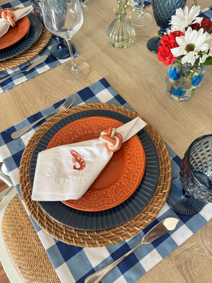 Individual de tela doble faz impermeable Picnic Azul