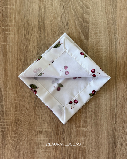 Servilleta de Tela Estampada Cerezas (Corazón del Maule)