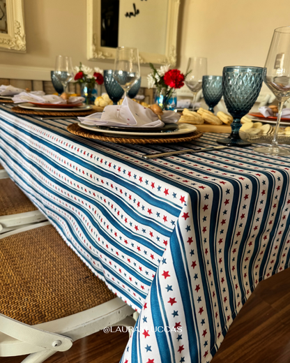 Mantel Rectangular Estrellas de Chile