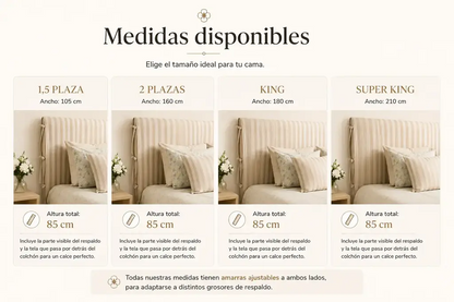 Cubre Respaldo de Lino — Rayas Naturales