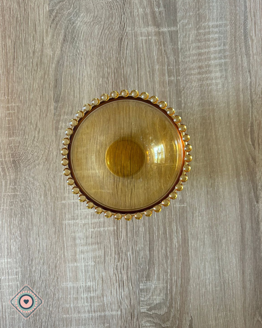 Bowl 480ml Color Ámbar Colección Cristal Perlas