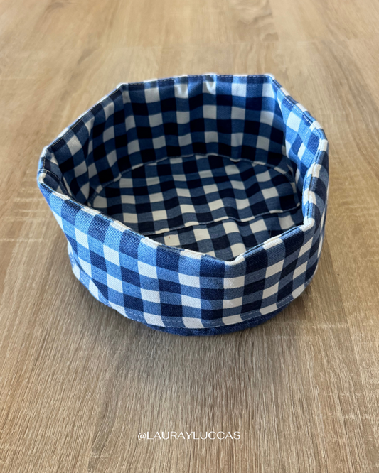 Panera doble faz cuadrille azul