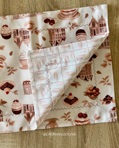 Individual de tela doble faz impermeable Chocolate Belga