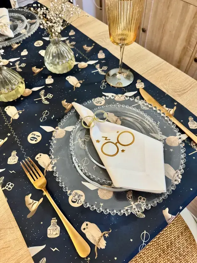 Set Camino doble faz Harry Potter Mundo Mágico y servilletas bordadas