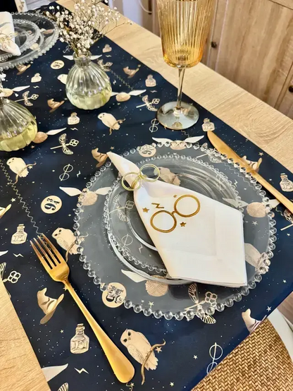 Set Camino doble faz Harry Potter Mundo Mágico y servilletas bordadas