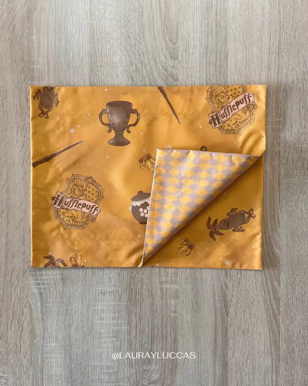 Individual de tela doble faz impermeable Hufflepuff Harry Potter