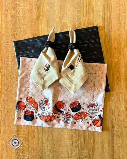 Kit de Mesa Puesta Japan Food (porta servilletas negro)