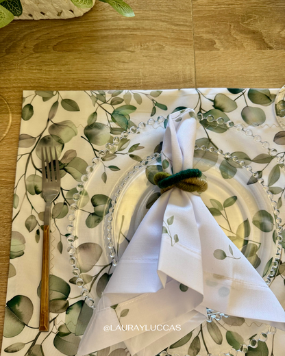 Servilleta de Tela Estampada Eucalipto