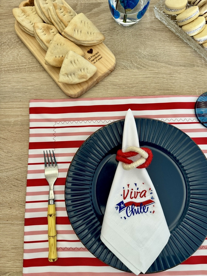 Set familia - 4 individuales doble faz Picnic Rojo