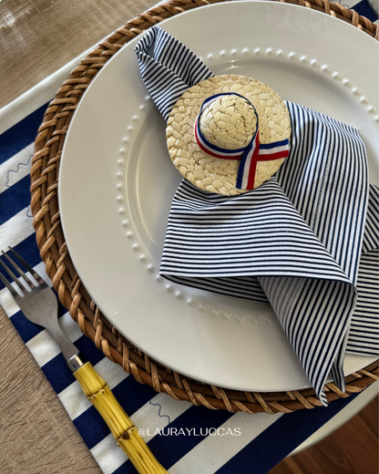 Kit de Mesa Puesta Rayas Azules Fiestas Patrias