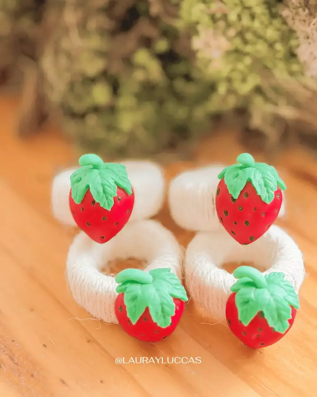 Porta servilletas en porcelana fría Fraise de Paris