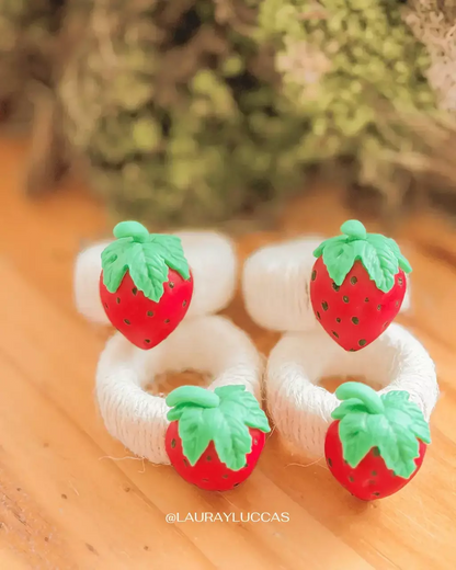 Porta servilletas en porcelana fría Fraise de Paris