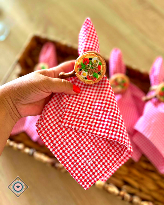 Kit Servilletas Cuadrille y Porta Servilletas Pizza